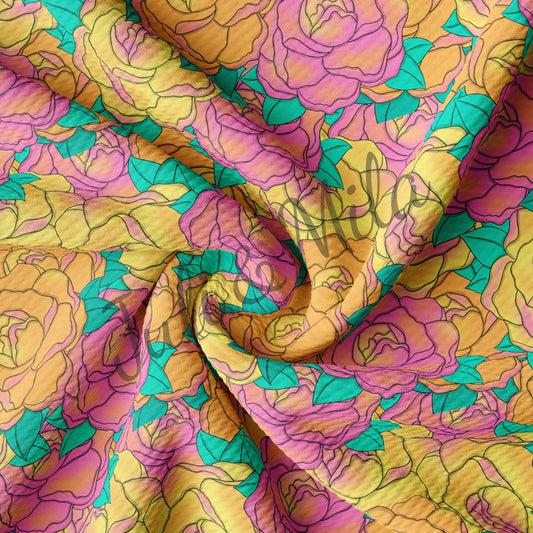 Bullet Textured Fabric Floral81