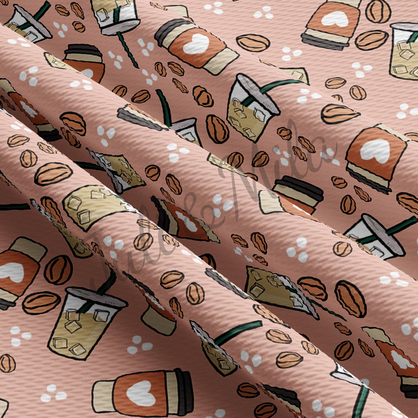 Printed Liverpool Bullet Textured Fabric drink