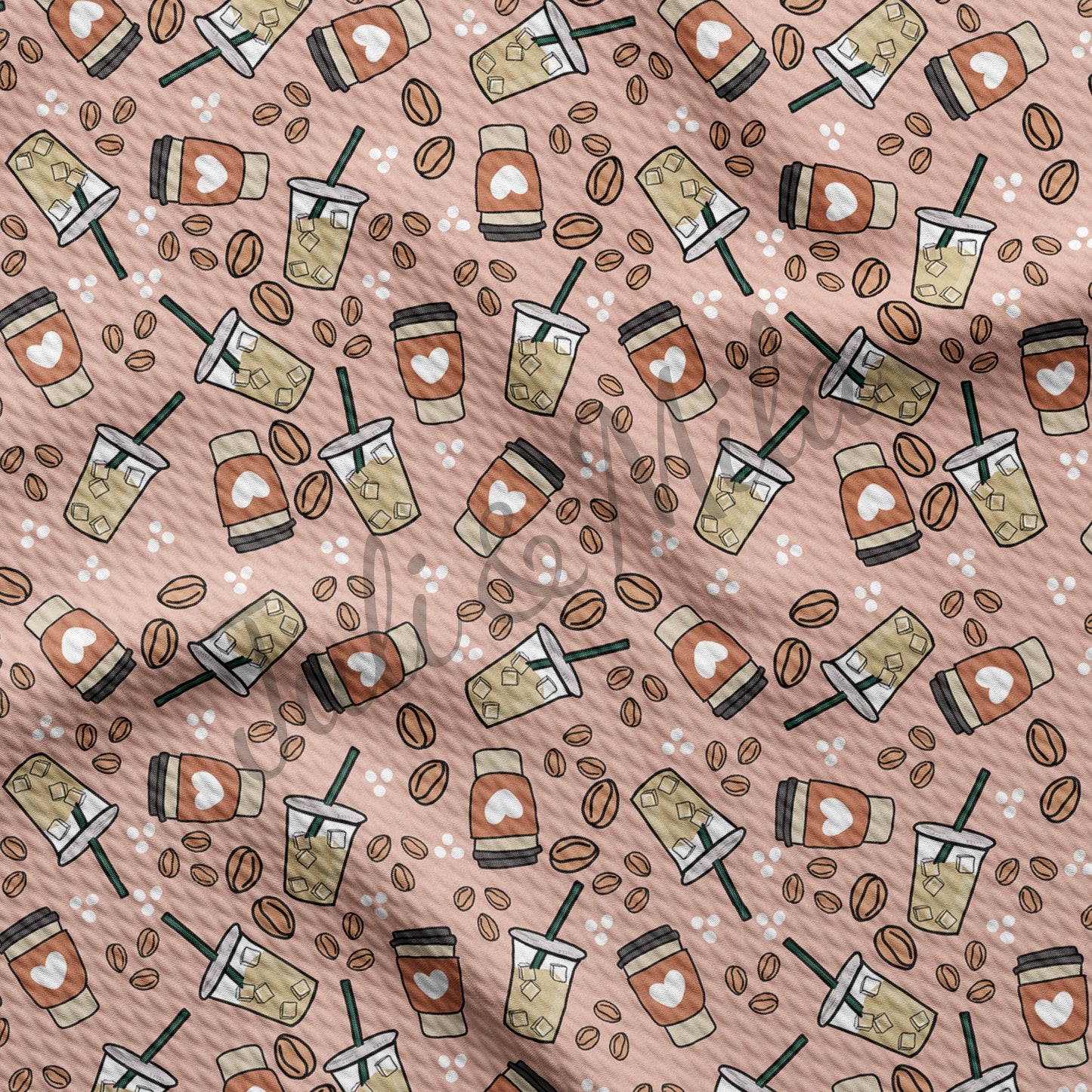 Printed Liverpool Bullet Textured Fabric drink