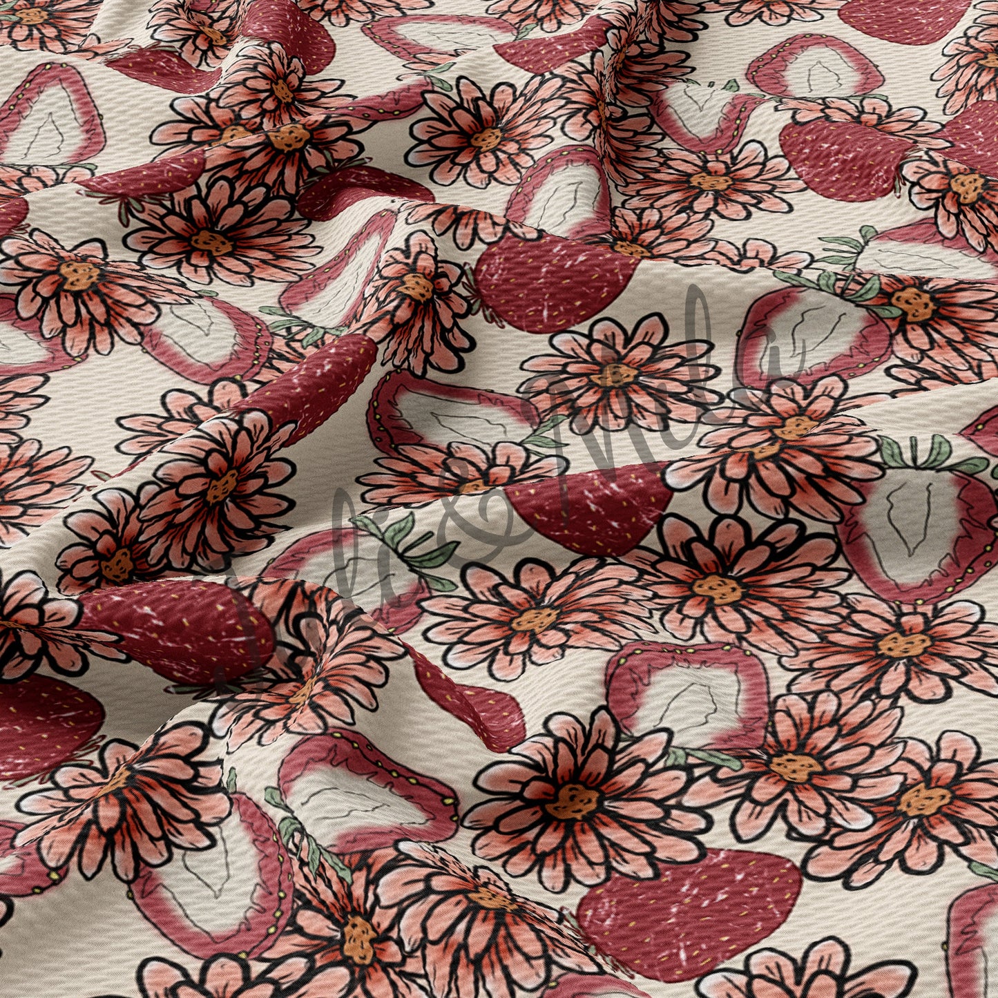 Bullet Textured Fabric Strawberry3