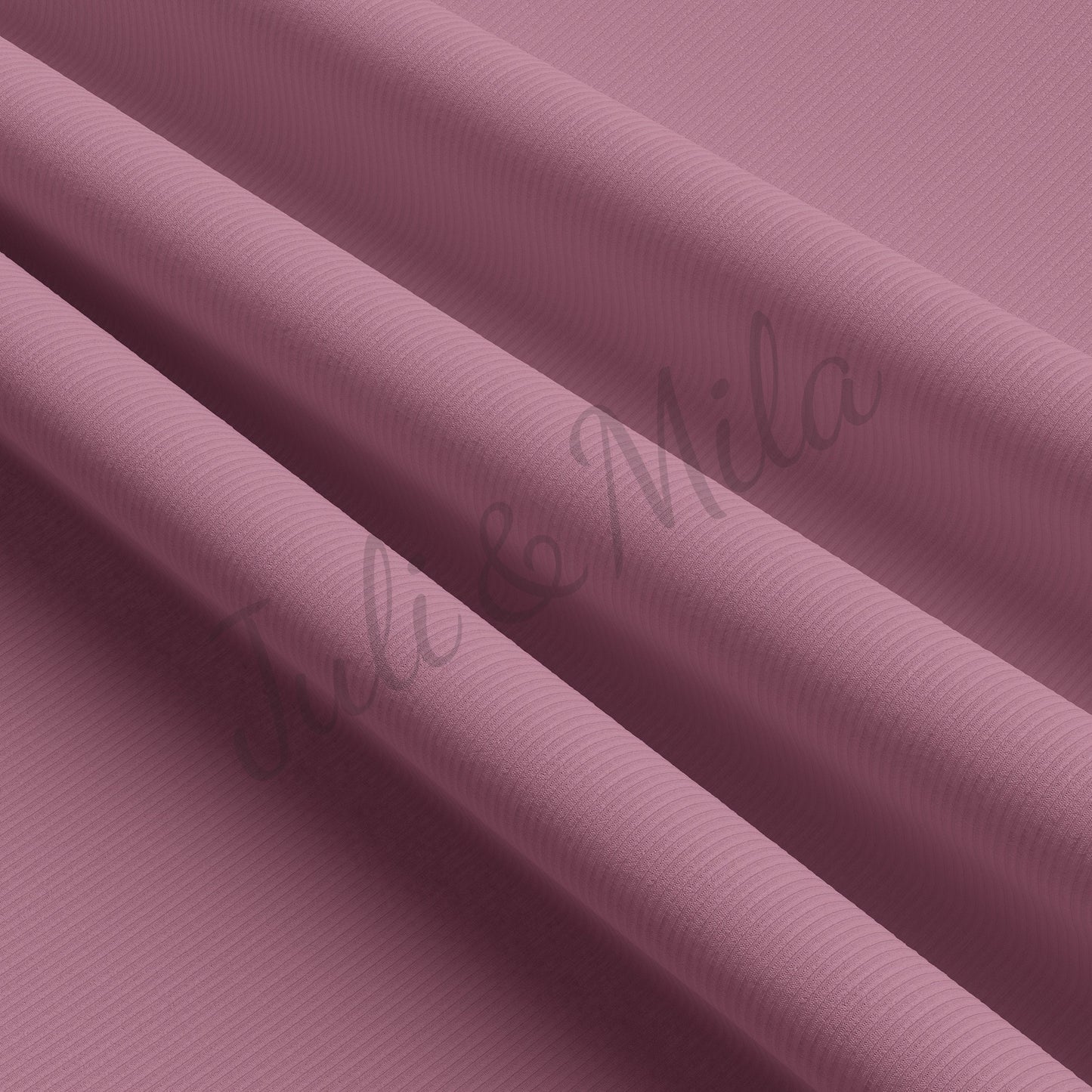 Mauve Rib Knit Fabric by the Yard Ribbed Jersey Stretchy Soft Polyester Stretch Fabric 1 Yard