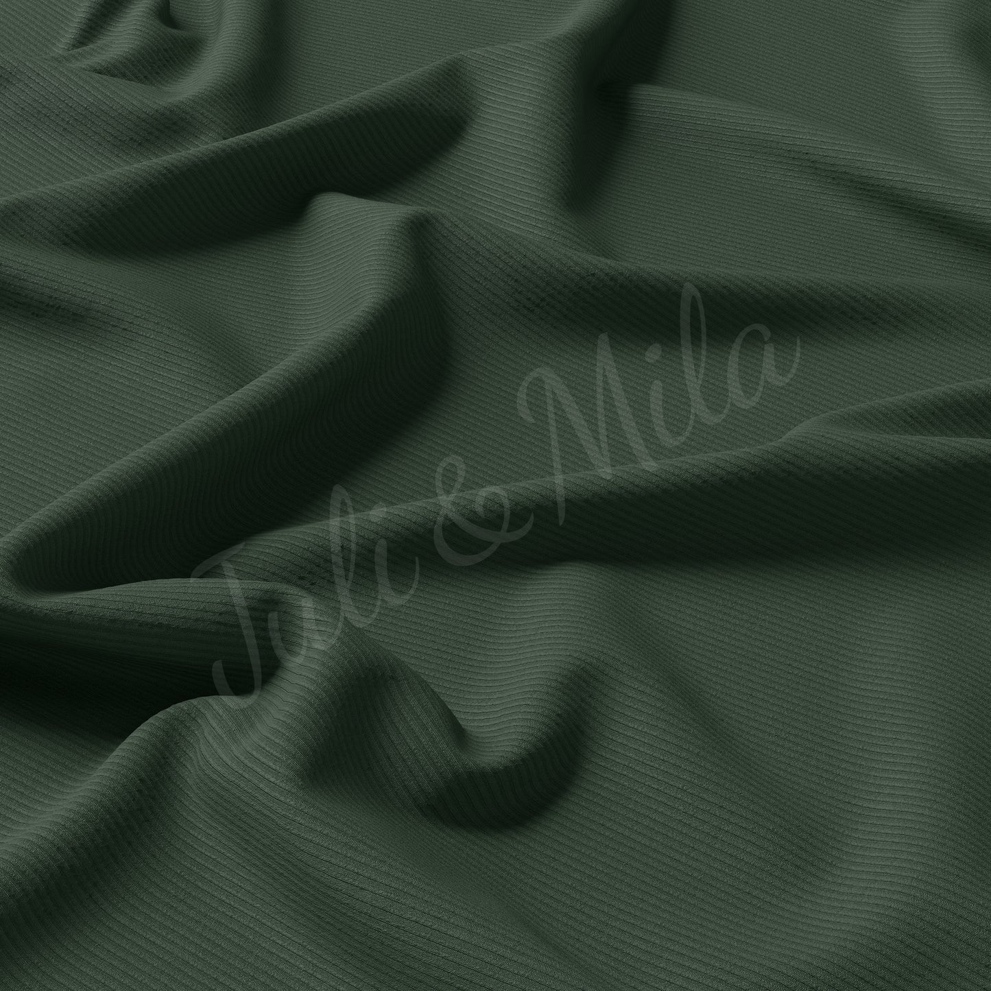 Army green Rib Knit Fabric by the Yard Ribbed Jersey Stretchy Soft Polyester Stretch Fabric 1 Yard