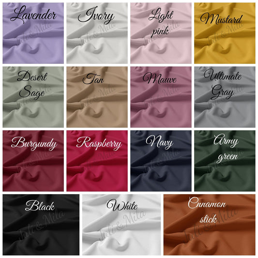 Rib Knit Fabric by the Yard Ribbed Jersey Stretchy Soft Polyester Stretch Fabric 1 Yard