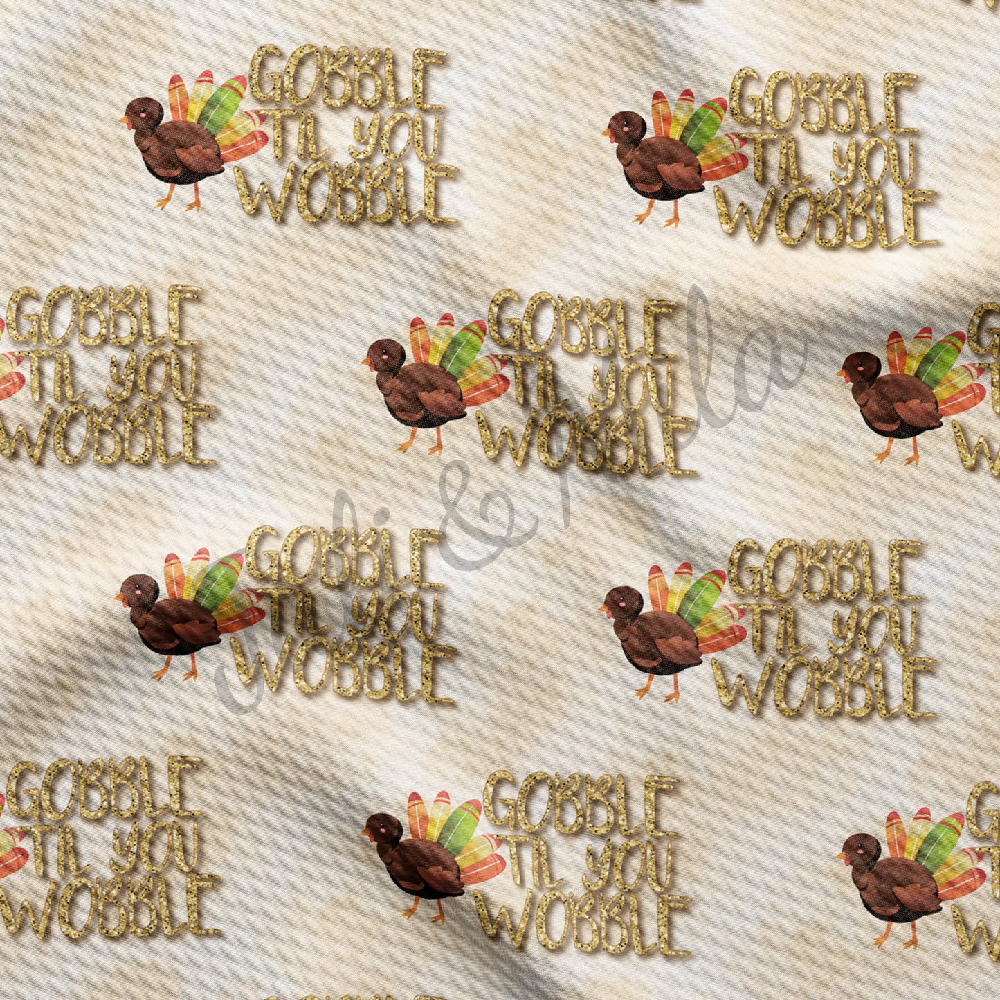 Thanksgiving Bullet Textured Fabric Gobble