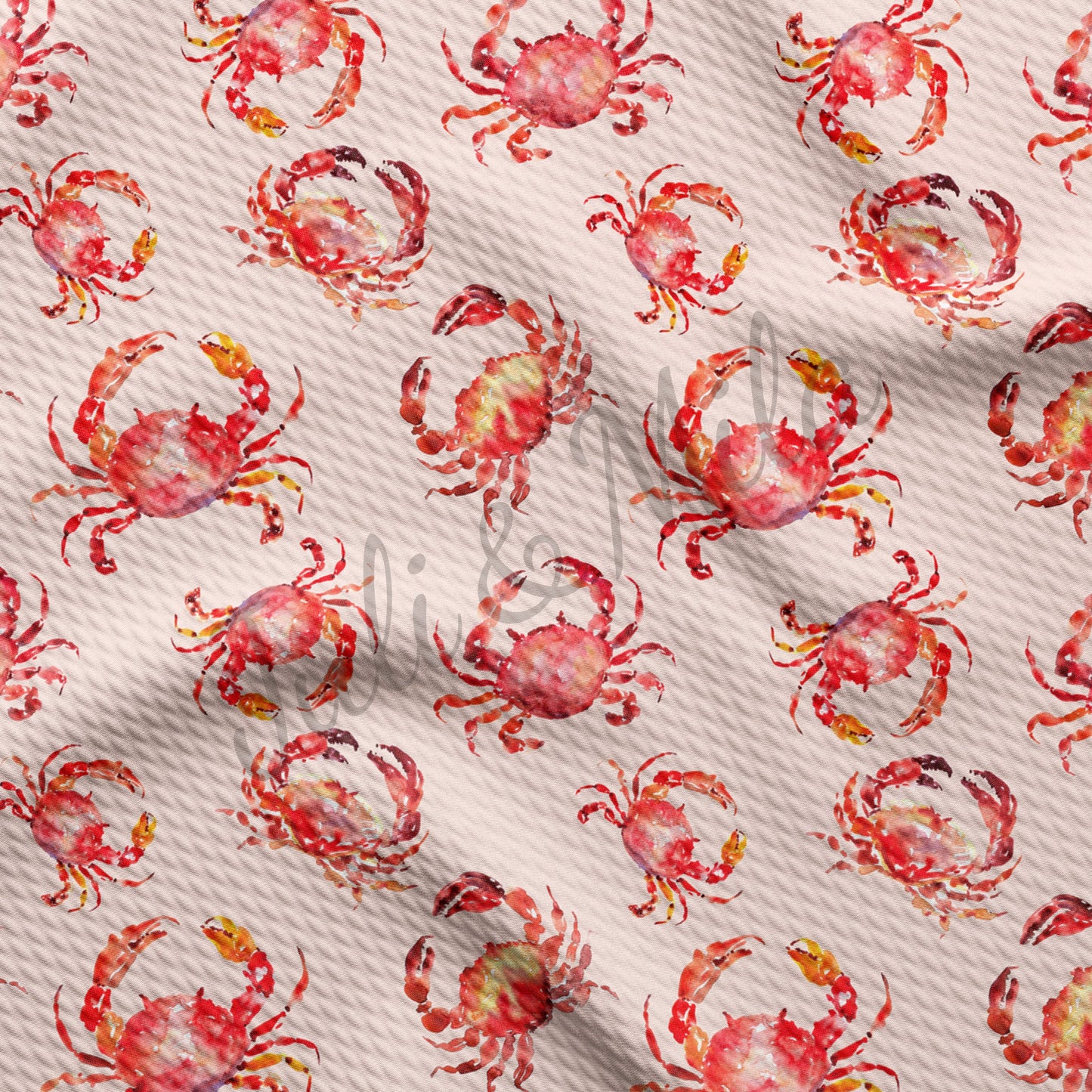 Crab Printed Bullet Textured Fabric AA94