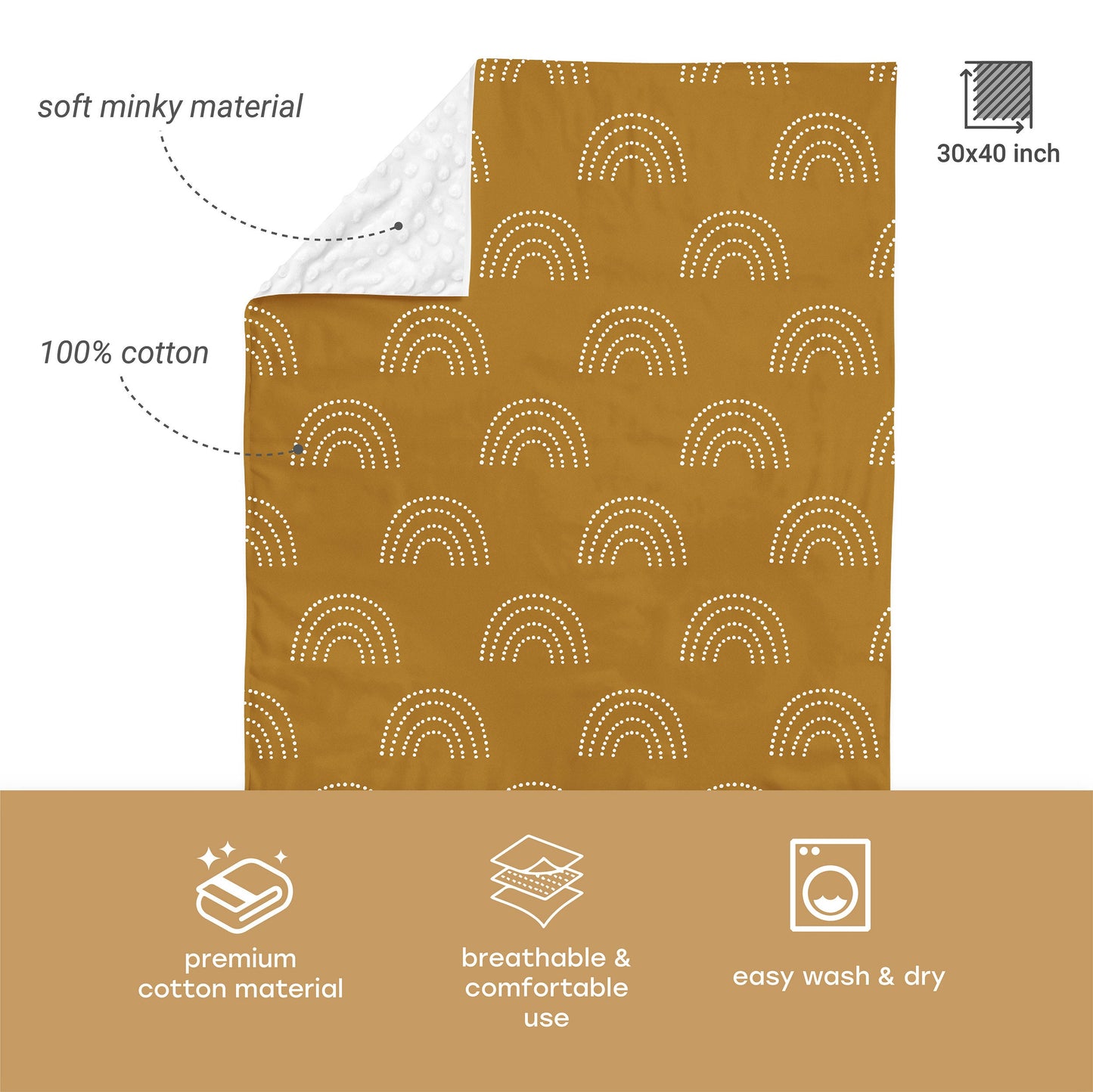 Sienna rainbows Baby Blankets for childrens - Swaddle Newborn Receiving Minky Blanket Boy, Blankets for girls