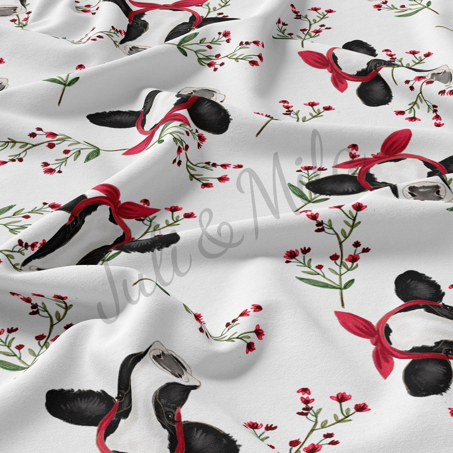 DBP Fabric Double Brushed Polyester Cow DBP25