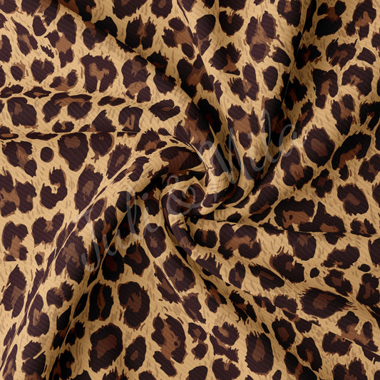 Rib Knit Fabric Leopard