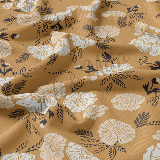 Rib Knit Fabric floral55