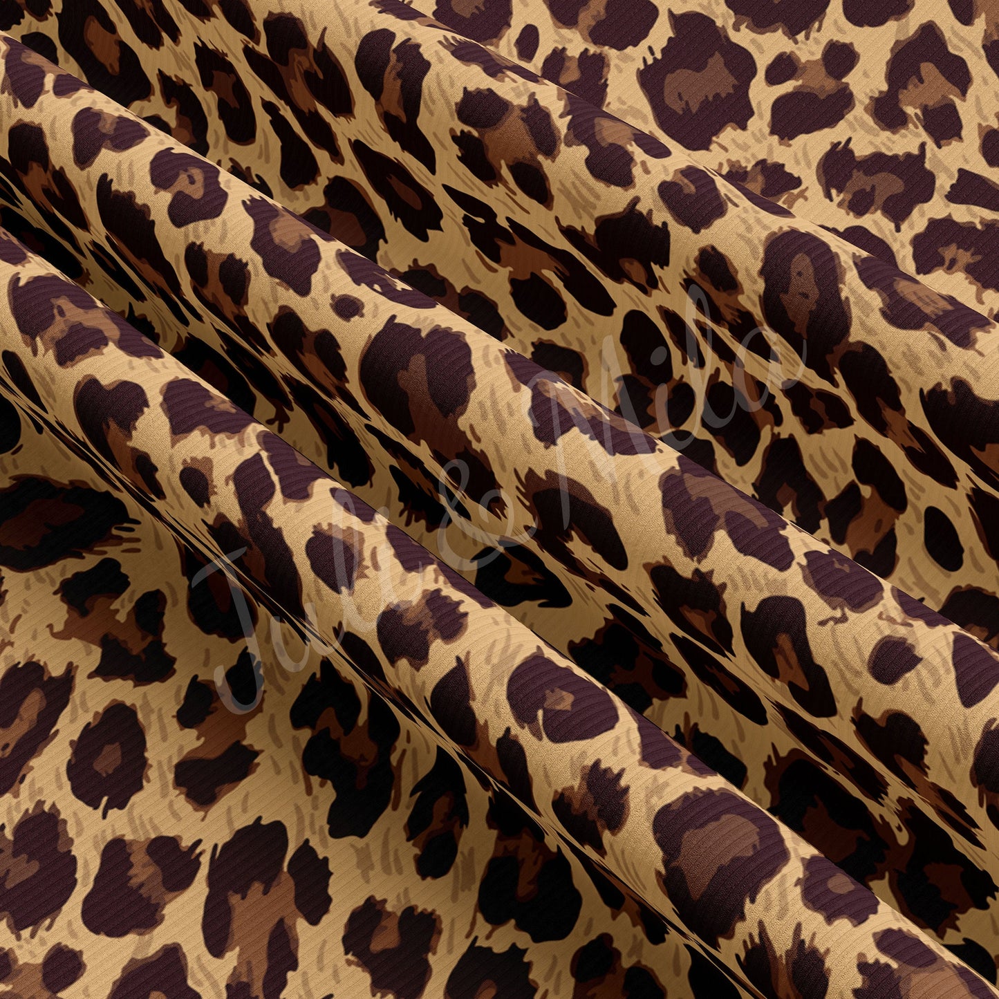 Rib Knit Fabric Leopard