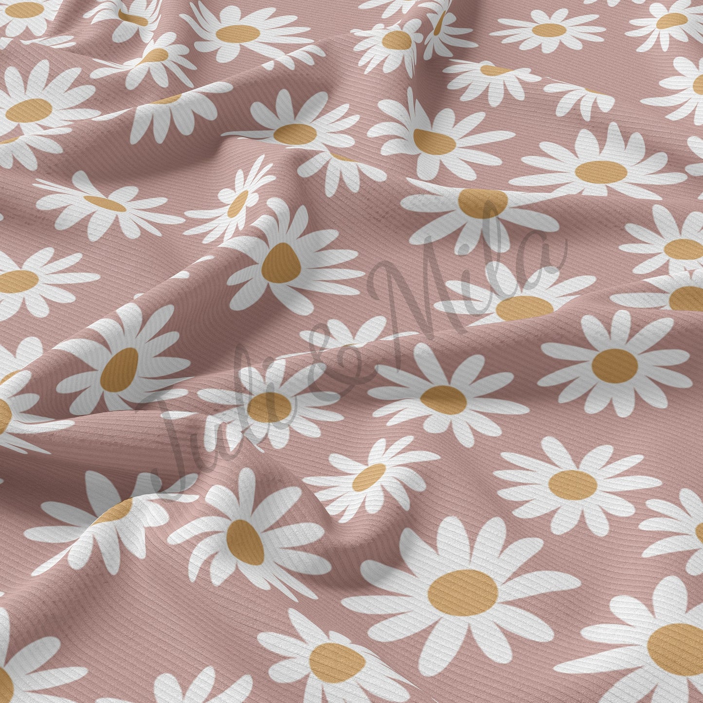 Rib Knit Fabric floral54