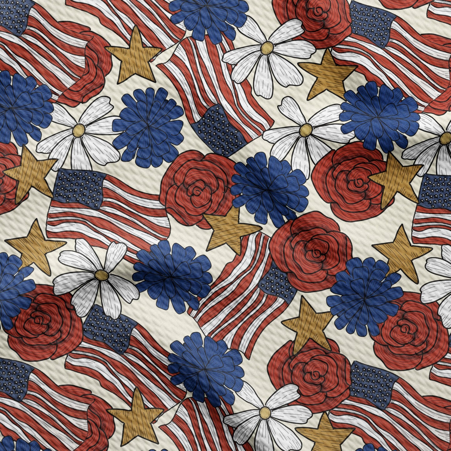 Patriotic 4th of July Bullet Fabric PT53