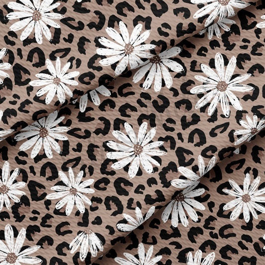 Leopard Daisy Bullet Textured Fabric AA236