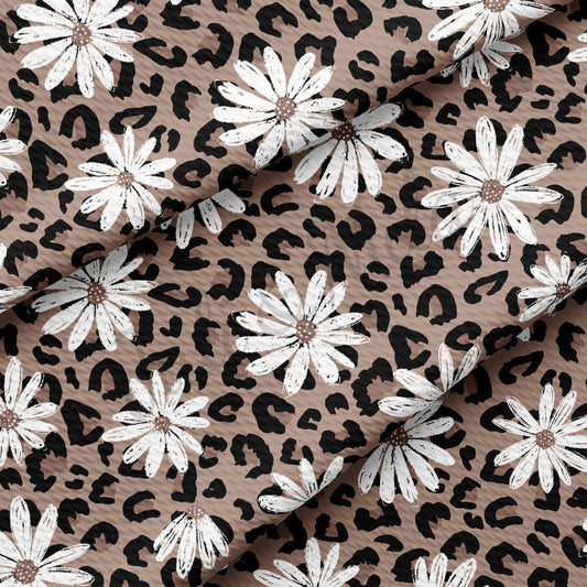 Leopard Daisy Bullet Textured Fabric AA236