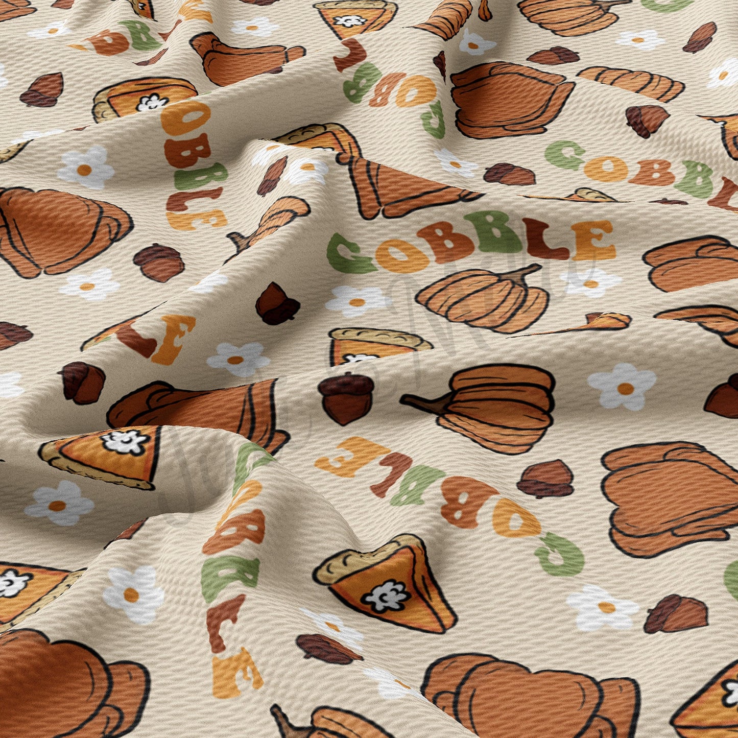 Gobble Thanksgiving Bullet Fabric AA456