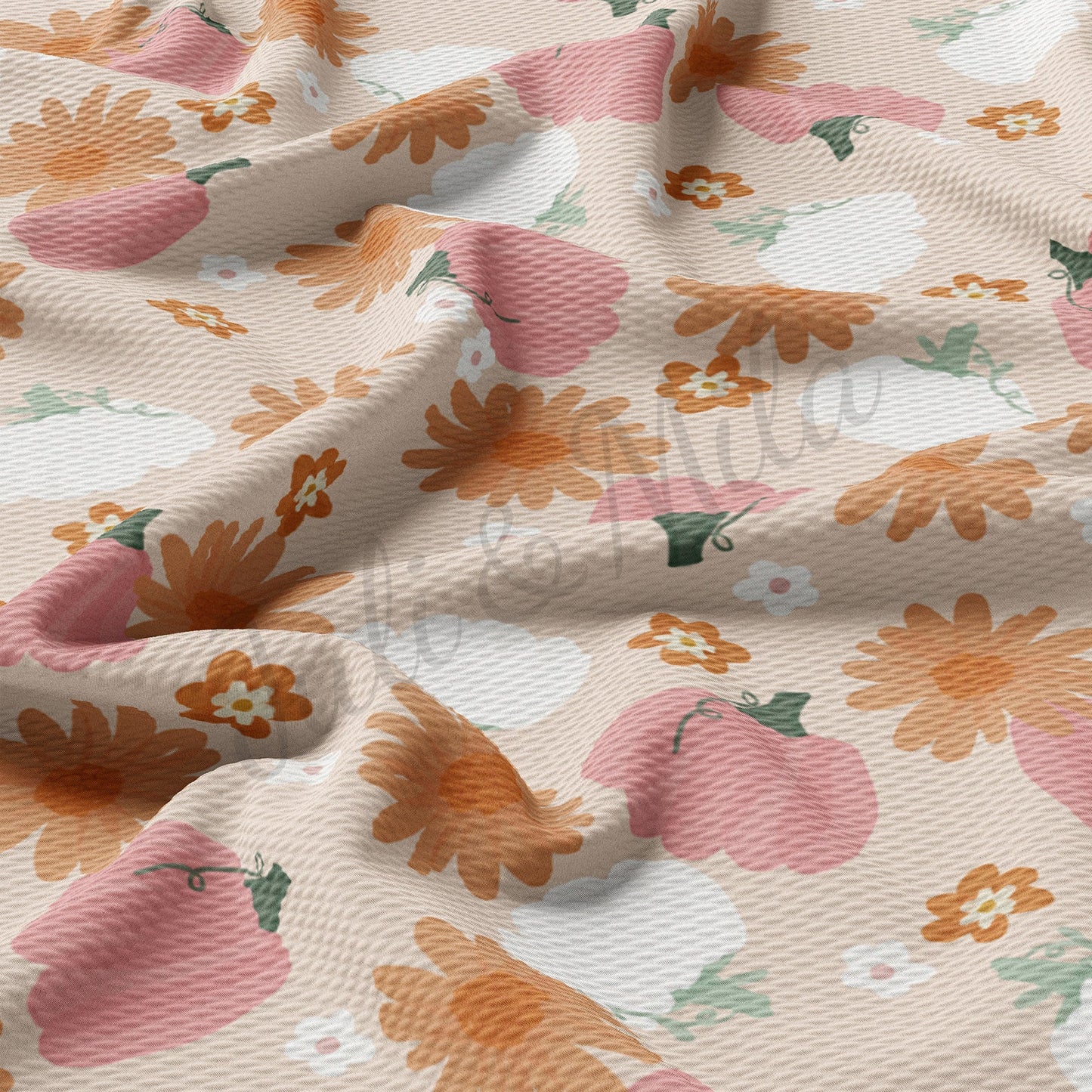 Floral Pumpkin Bullet Fabric AA469