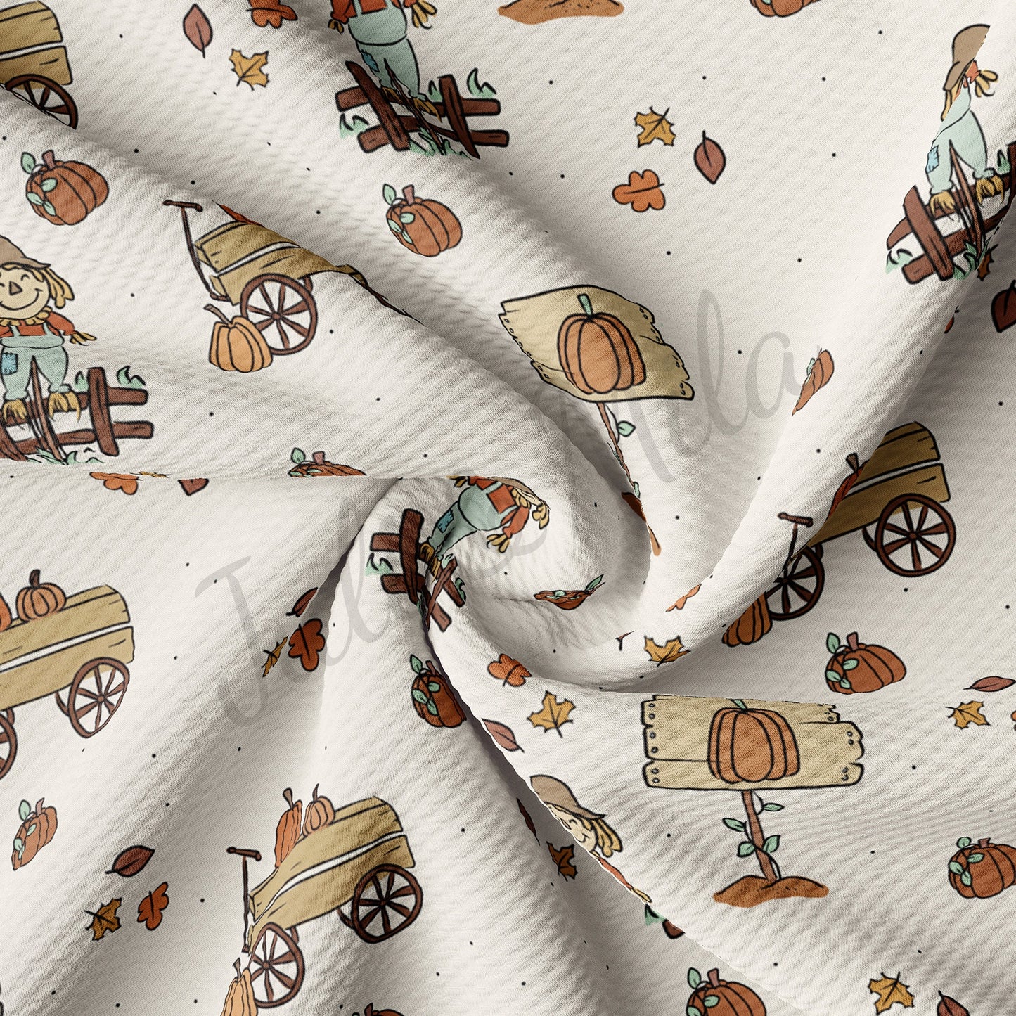 Pumpkin Fall Farm Bullet Fabric AA706