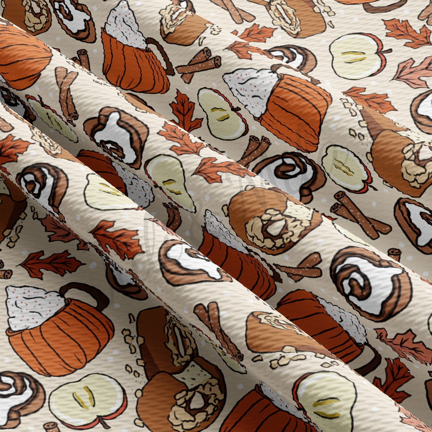 Apples Pumpkin Spice Latte Bullet Fabric AA707