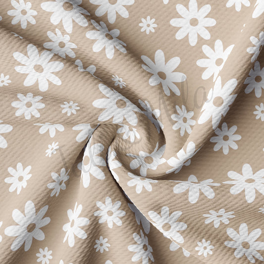 Daisy Floral Beige Bullet Fabric AA715