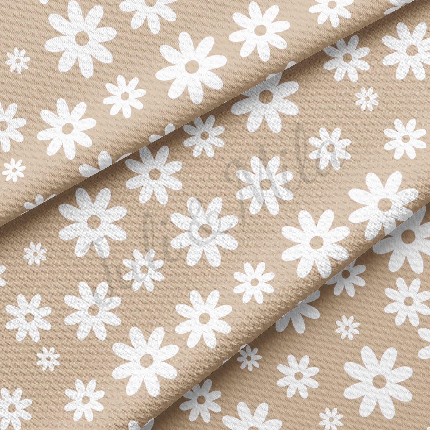 Daisy Floral Beige Bullet Fabric AA715