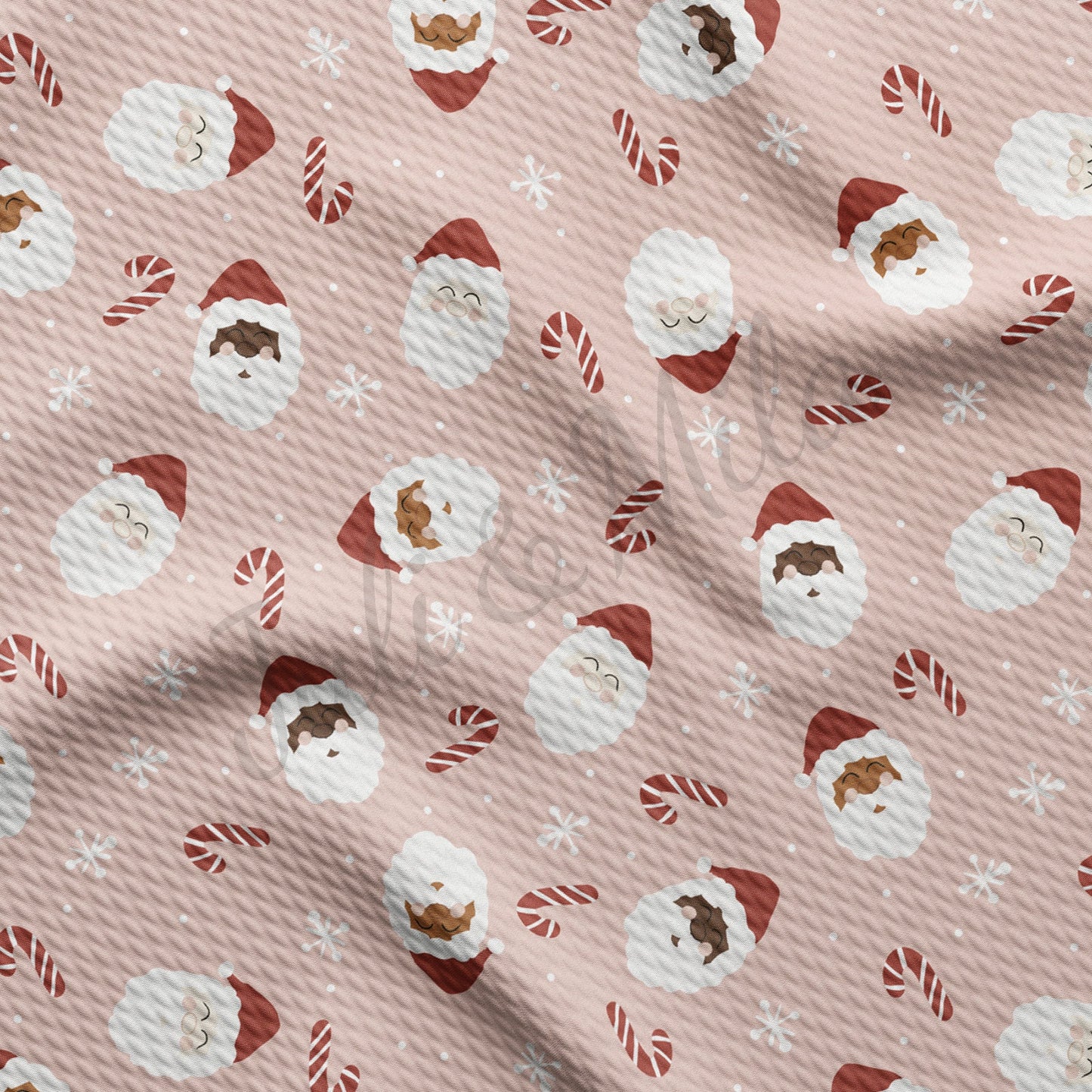 Pink Santa Christmas Bullet Fabric AA721