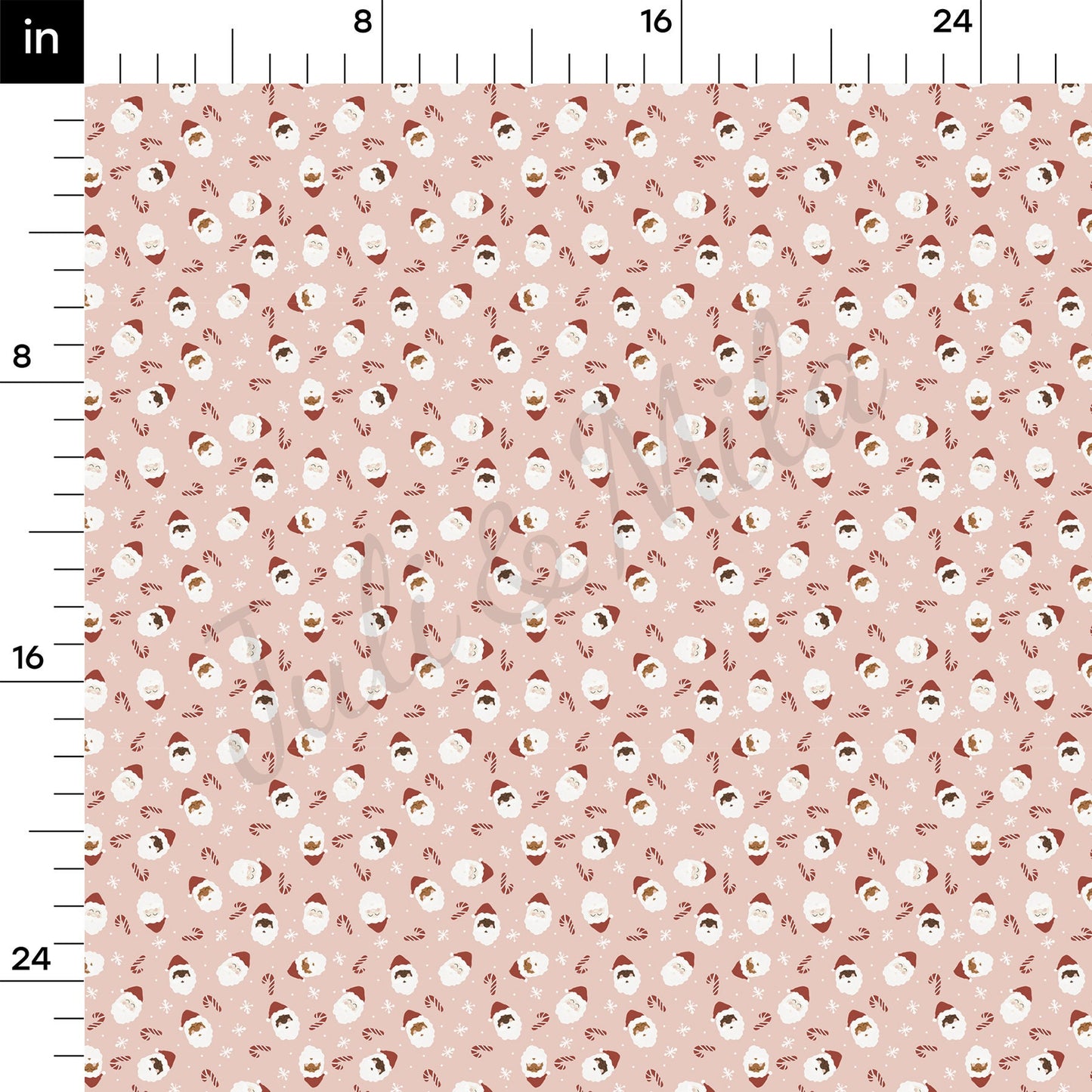 Pink Santa Christmas Bullet Fabric AA721
