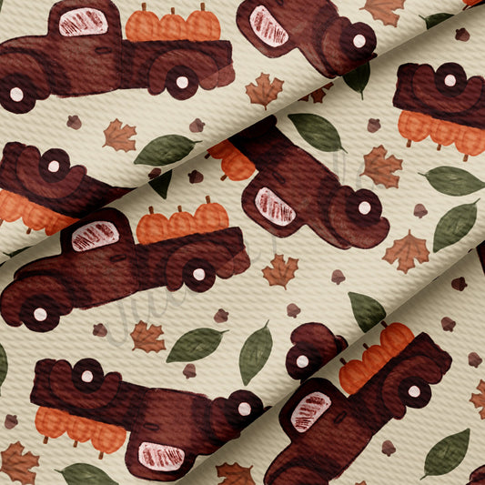 Fall Autumn Truck Pumpkin Bullet Fabric AA731