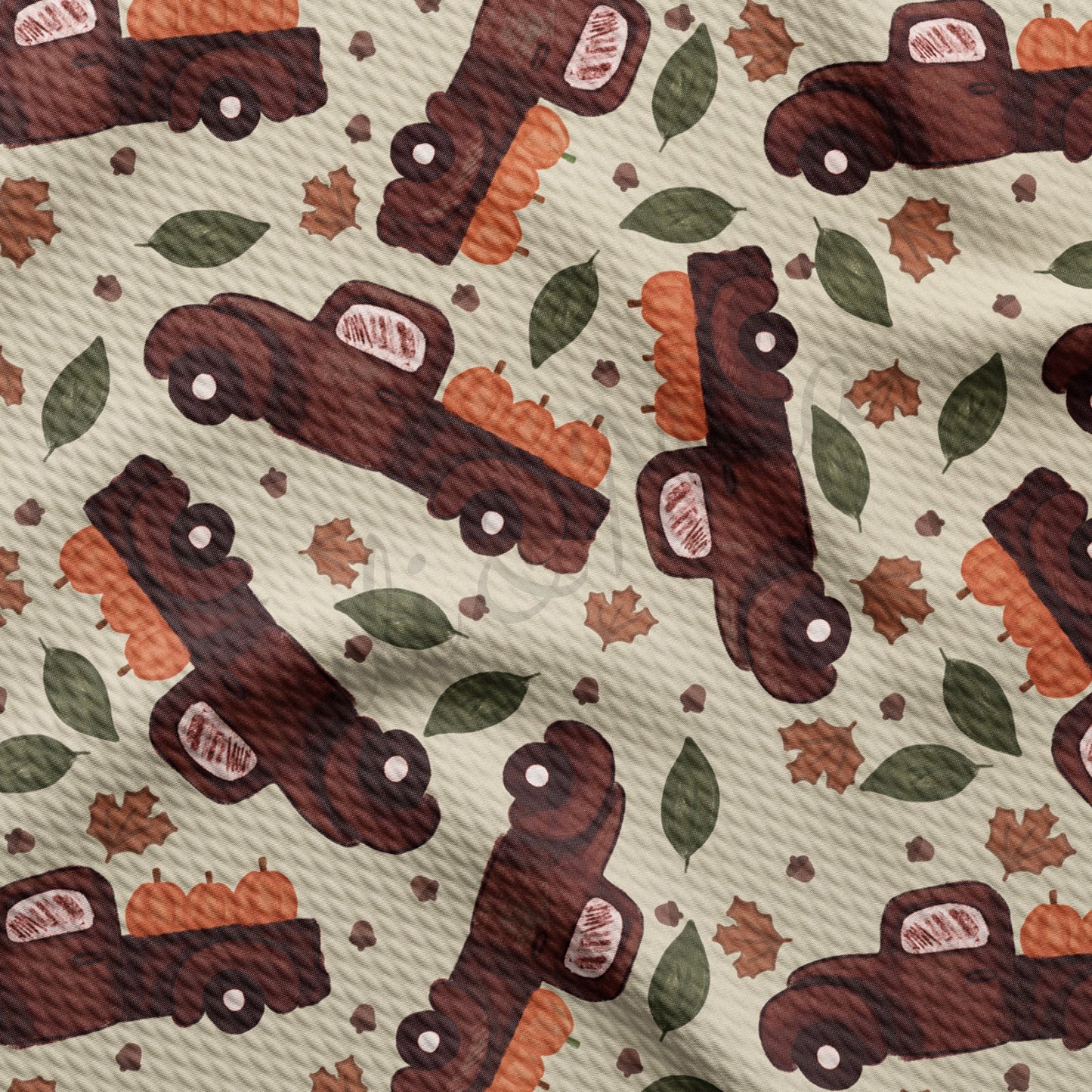 Fall Autumn Truck Pumpkin Bullet Fabric AA731