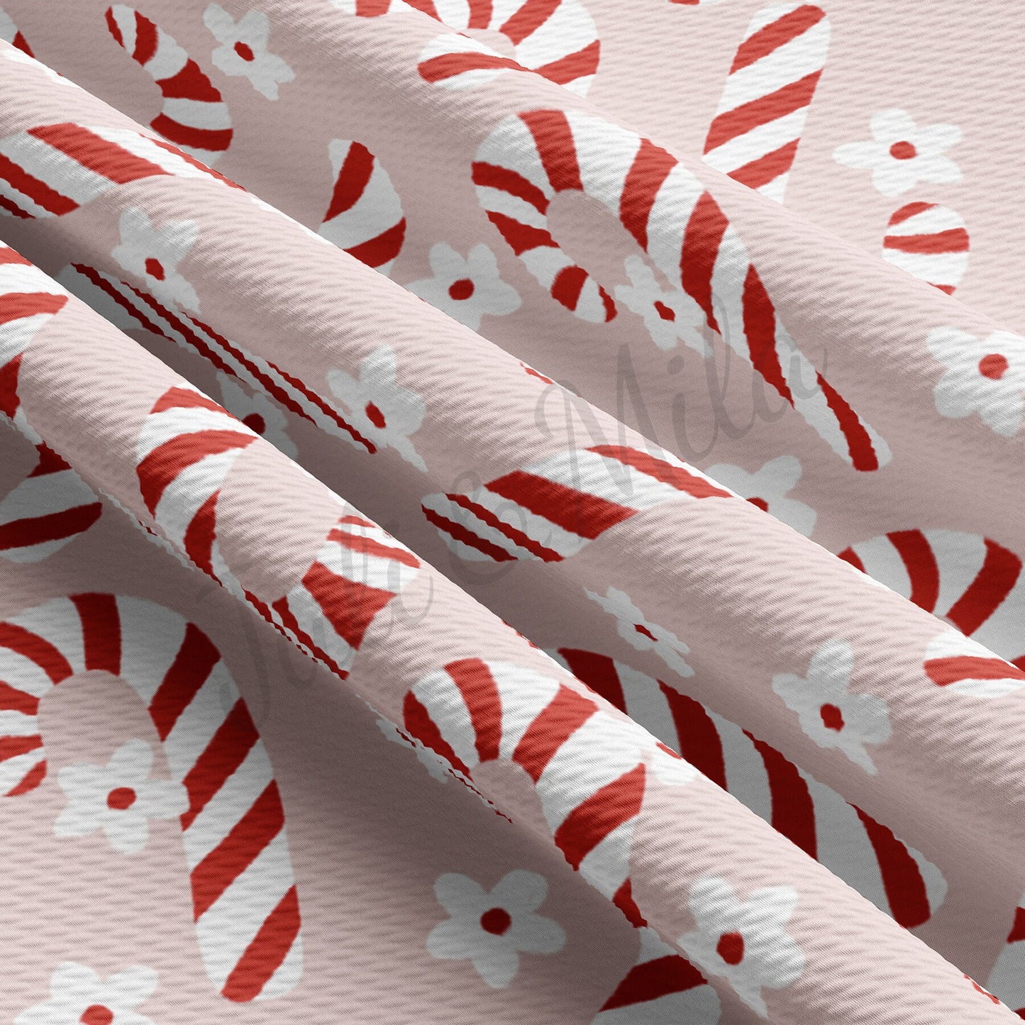 Christmas Candy Cane Bullet Fabric AA702