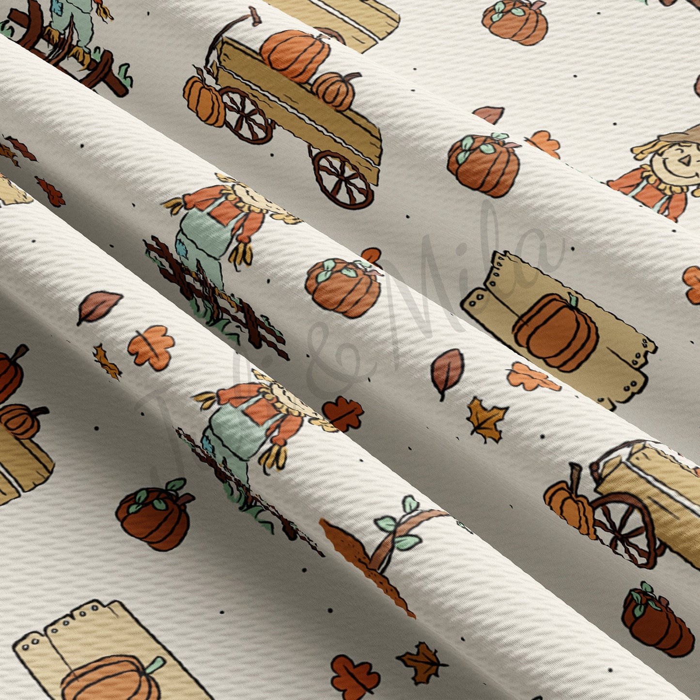 Pumpkin Fall Farm Bullet Fabric AA706