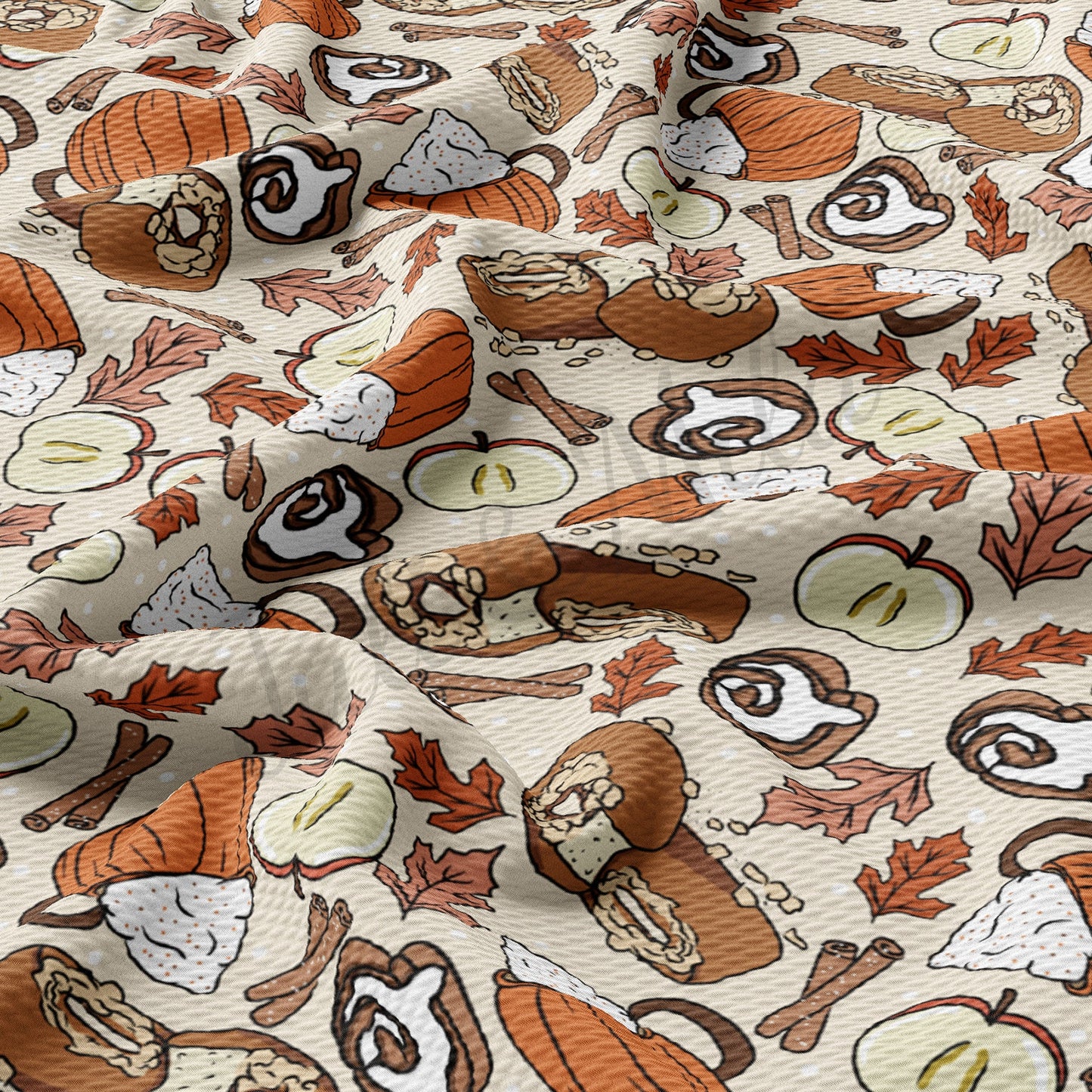 Apples Pumpkin Spice Latte Bullet Fabric AA707