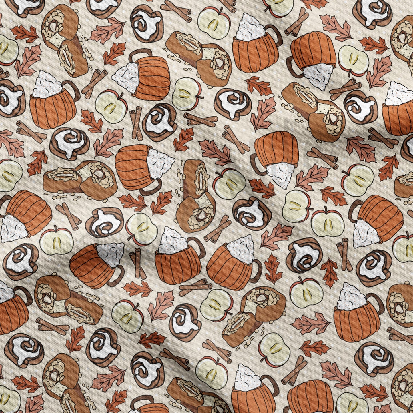 Apples Pumpkin Spice Latte Bullet Fabric AA707