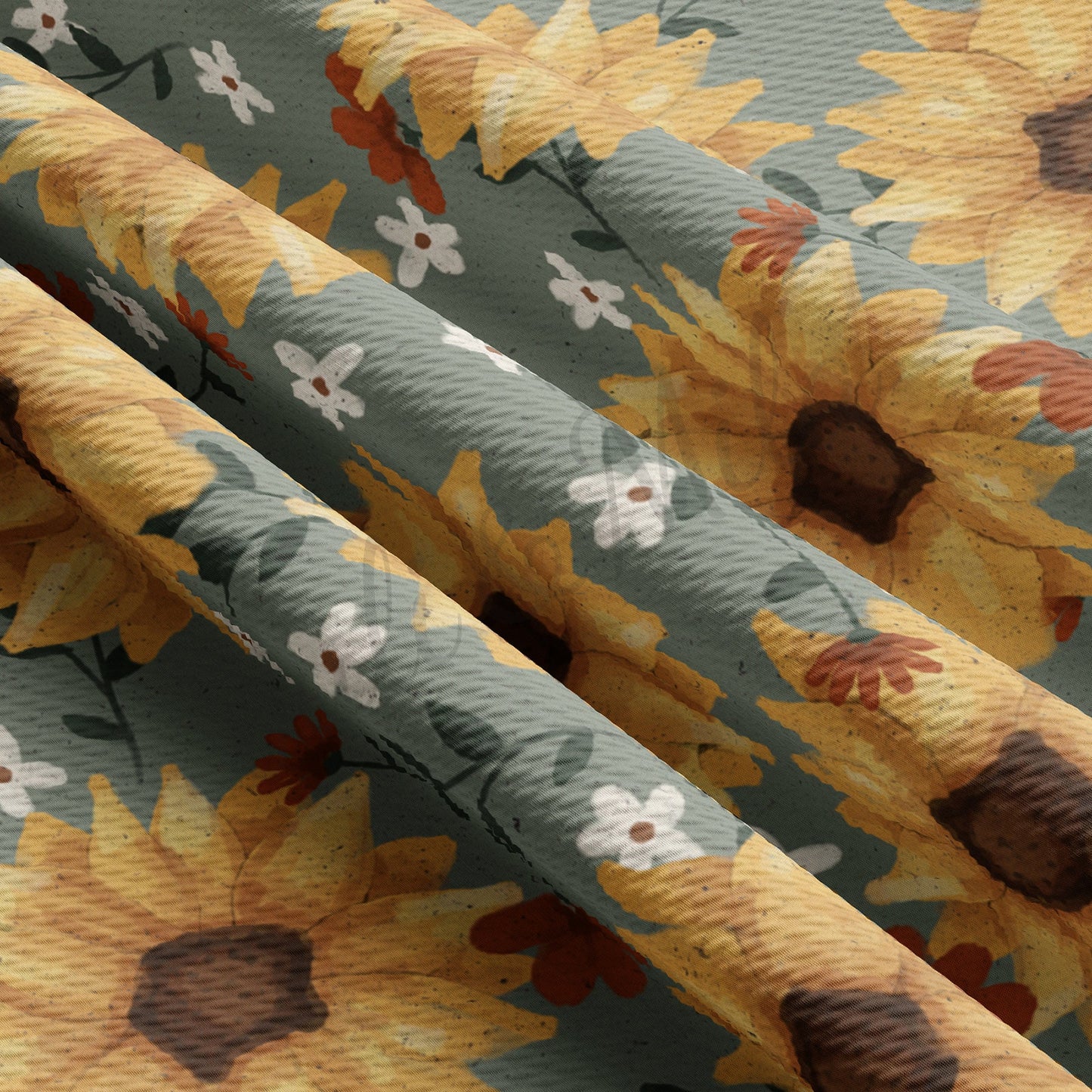 Watercolor Sunflowers Fall Bullet Fabric AA708