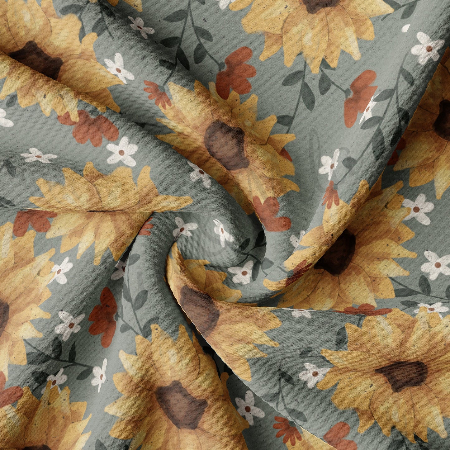 Watercolor Sunflowers Fall Bullet Fabric AA708
