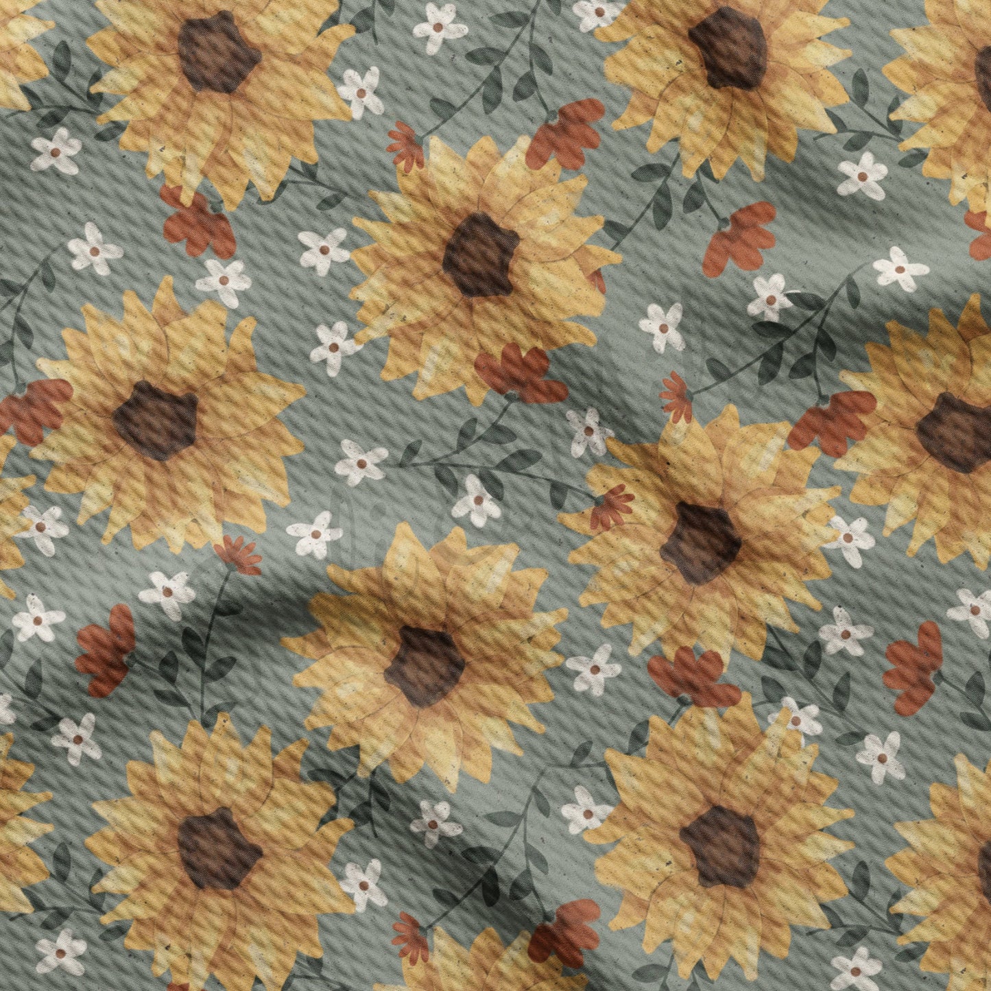 Watercolor Sunflowers Fall Bullet Fabric AA708
