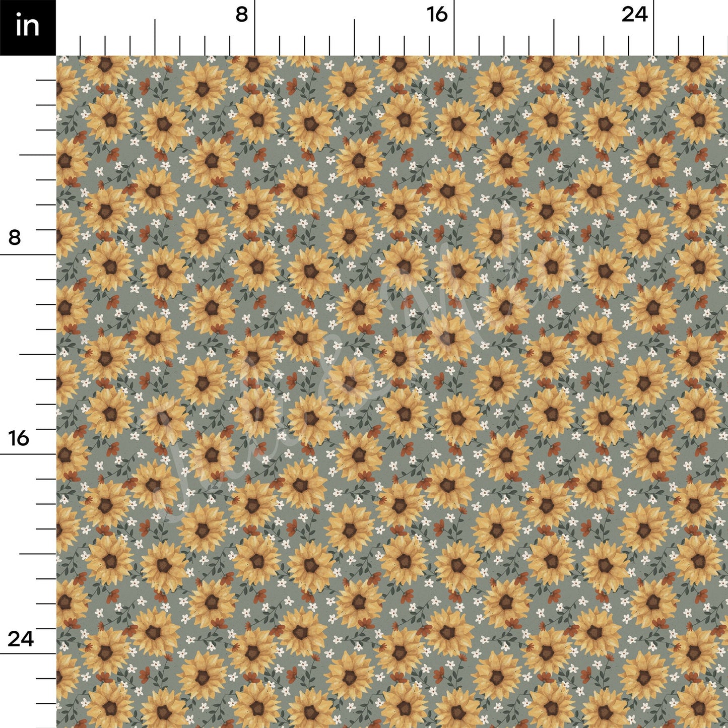 Watercolor Sunflowers Fall Bullet Fabric AA708