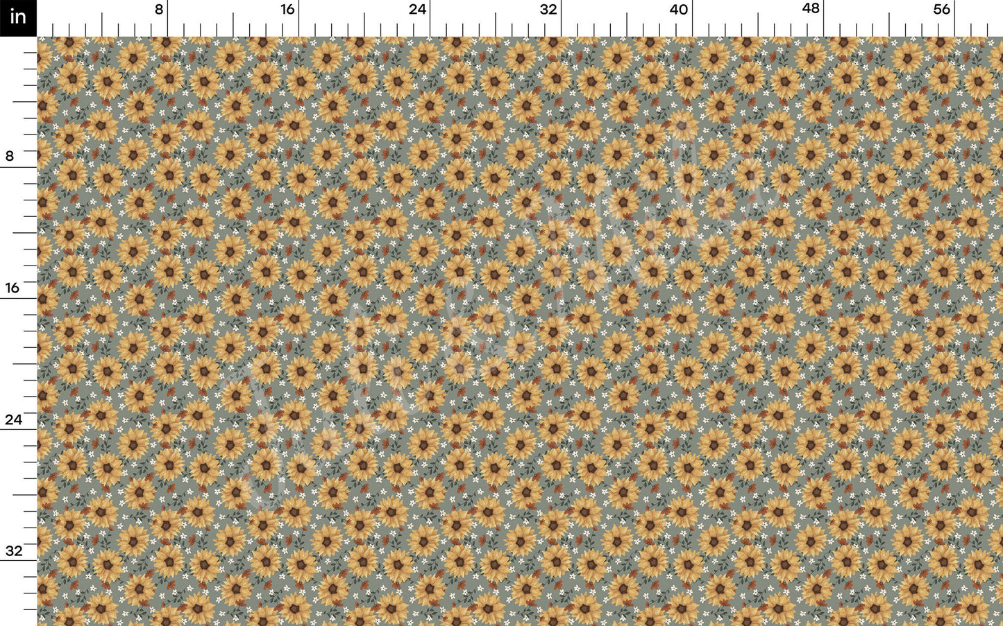 Watercolor Sunflowers Fall Bullet Fabric AA708