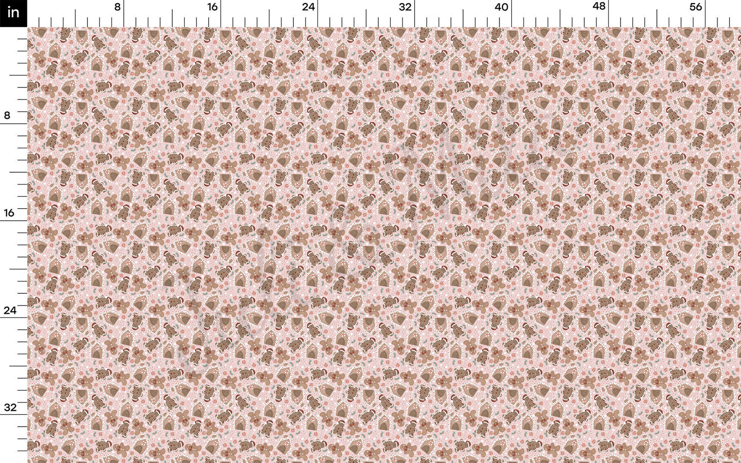 Gingerbread Pink Christmas Bullet Fabric AA719