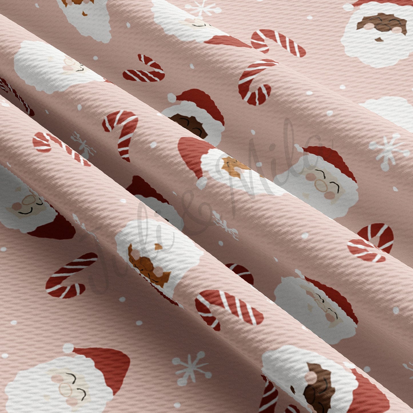 Pink Santa Christmas Bullet Fabric AA721