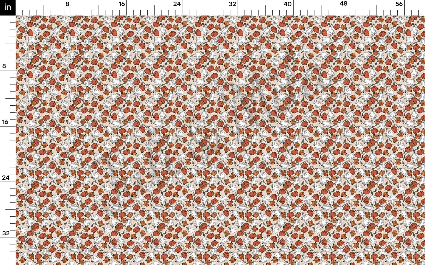 Floral Pumpkin Fall Bullet Fabric AA723