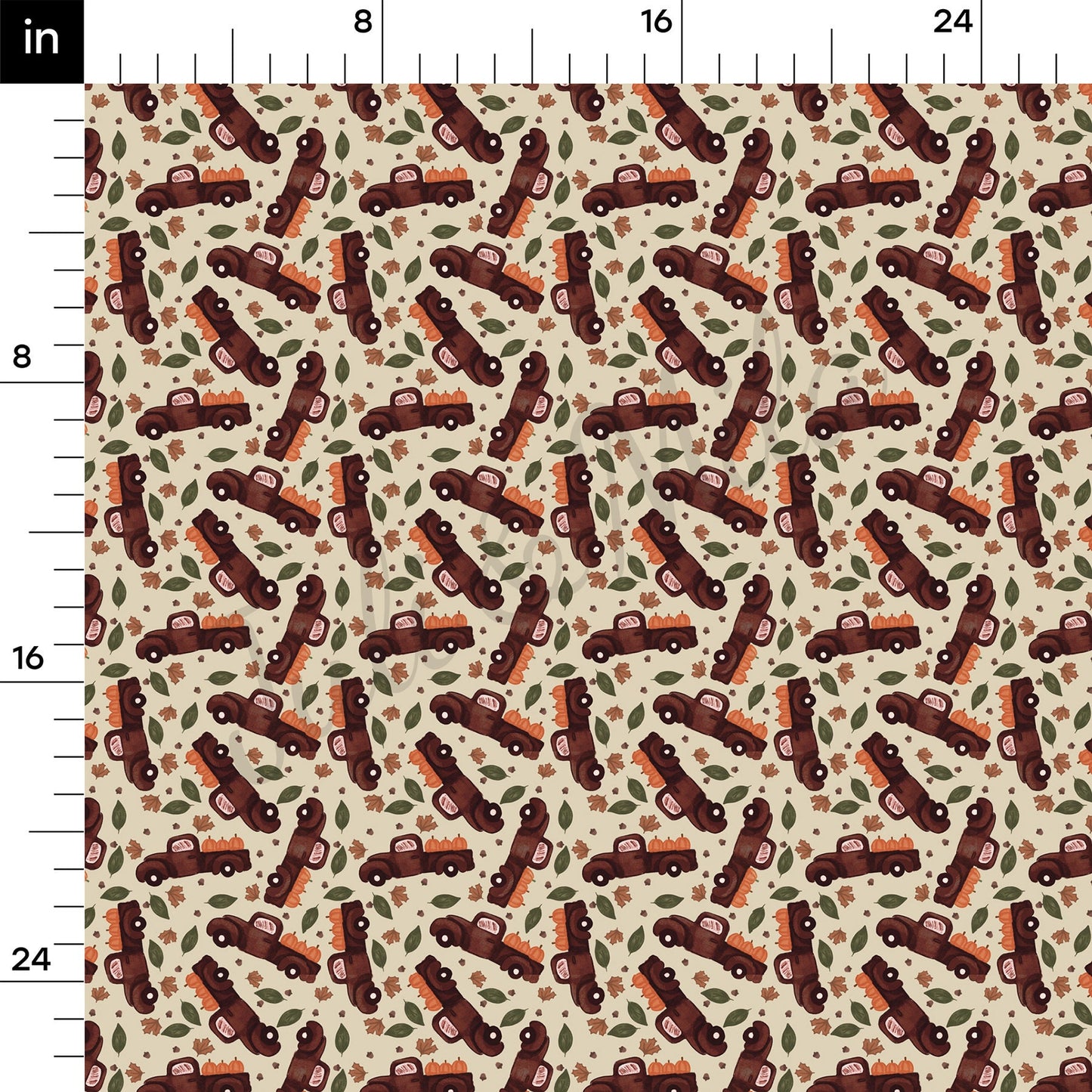 Fall Autumn Truck Pumpkin Bullet Fabric AA731