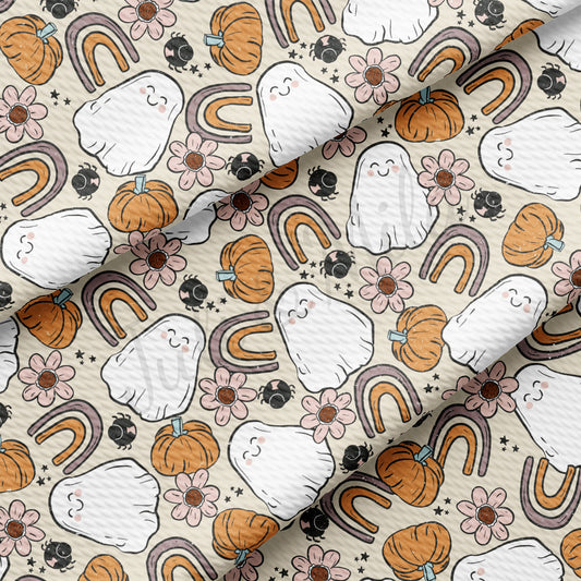 Halloween Fall Ghosts Bullet Textured Fabric AA958
