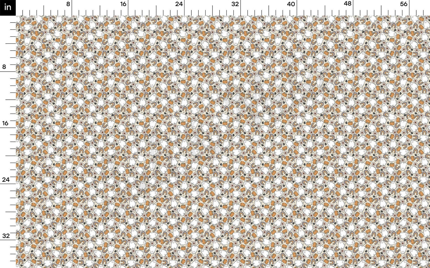 Halloween Fall Ghosts Bullet Textured Fabric AA958