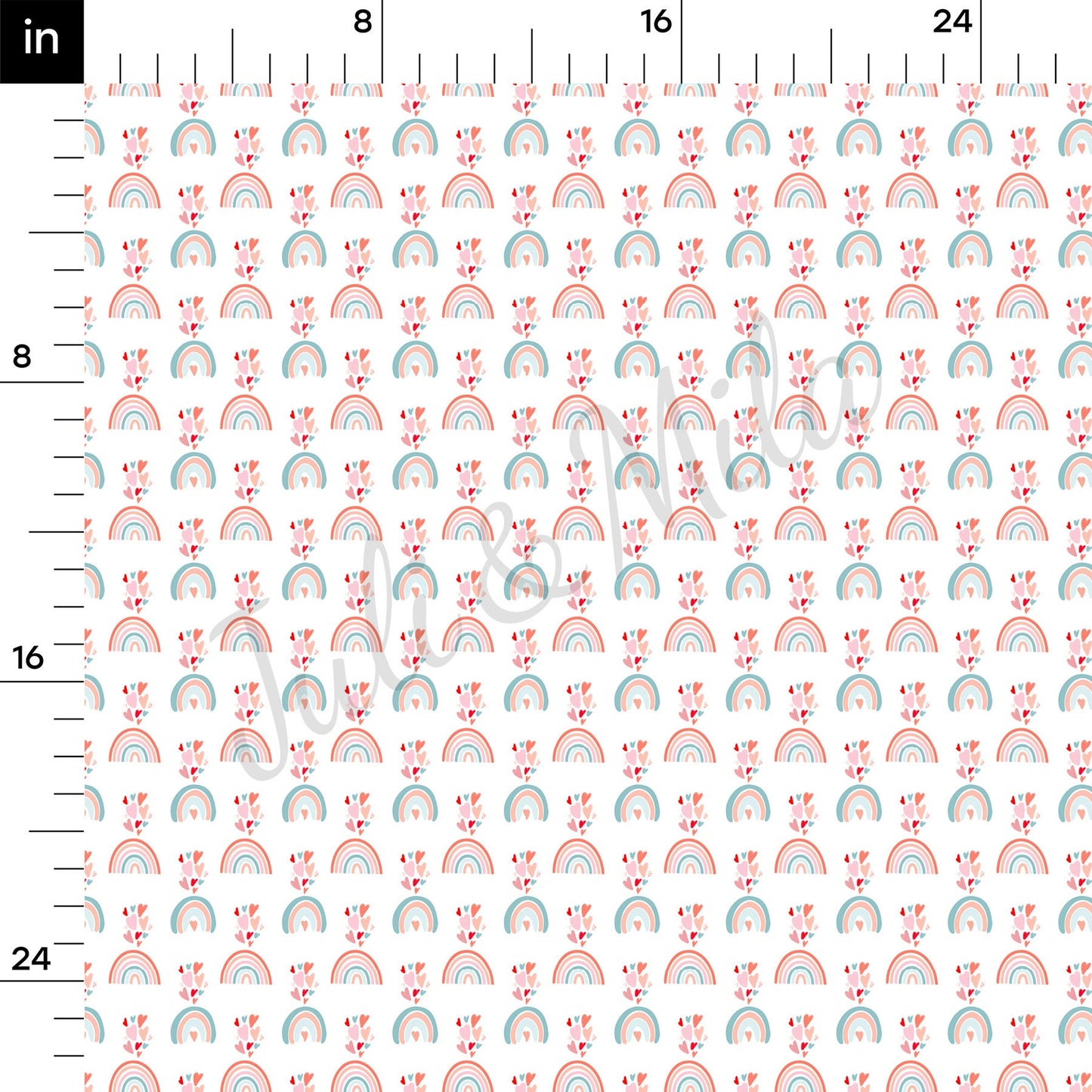 Valentines Day Rainbow Bullet Fabric AA1071
