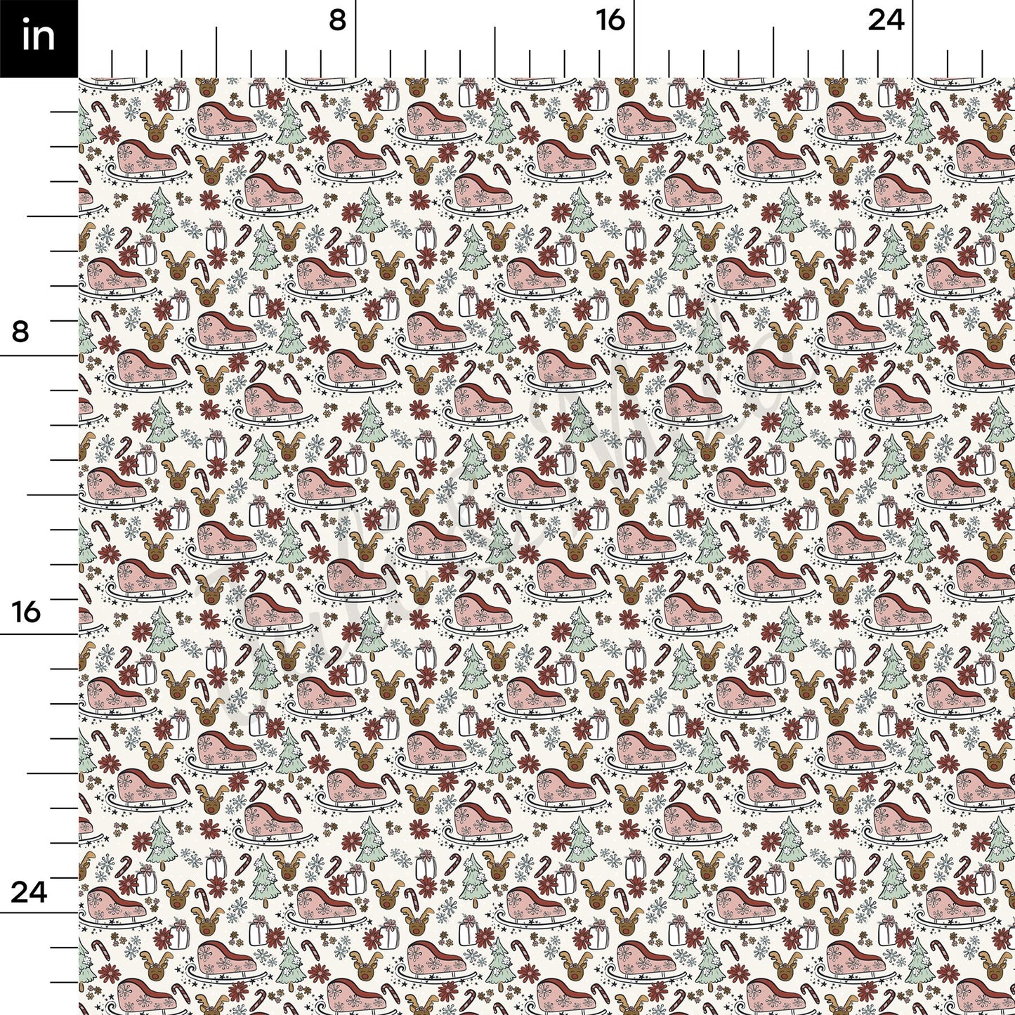 Christmas Sled Bullet Textured Fabric AA942