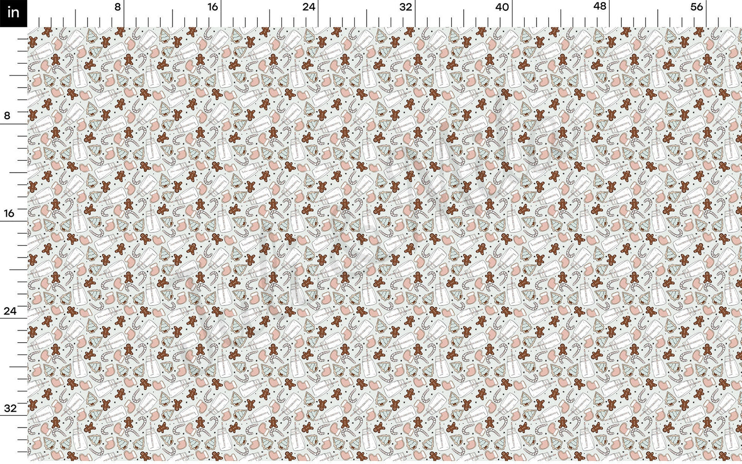 Christmas Milk Cookies Gingerbread Bullet Textured Fabric AA948