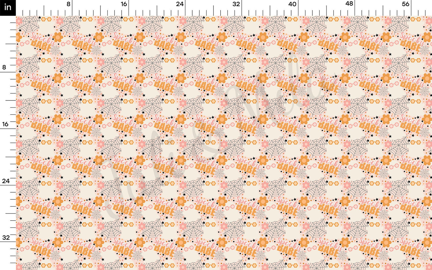 Spooky Babe Pumpkin Bullet Fabric AA1008