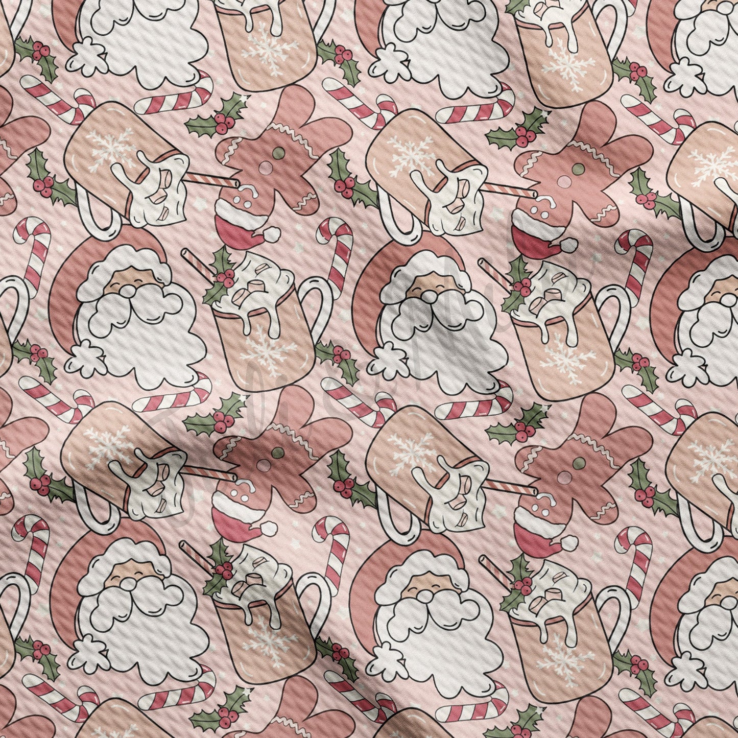 Christmas Santa Bullet Textured Fabric AA1075