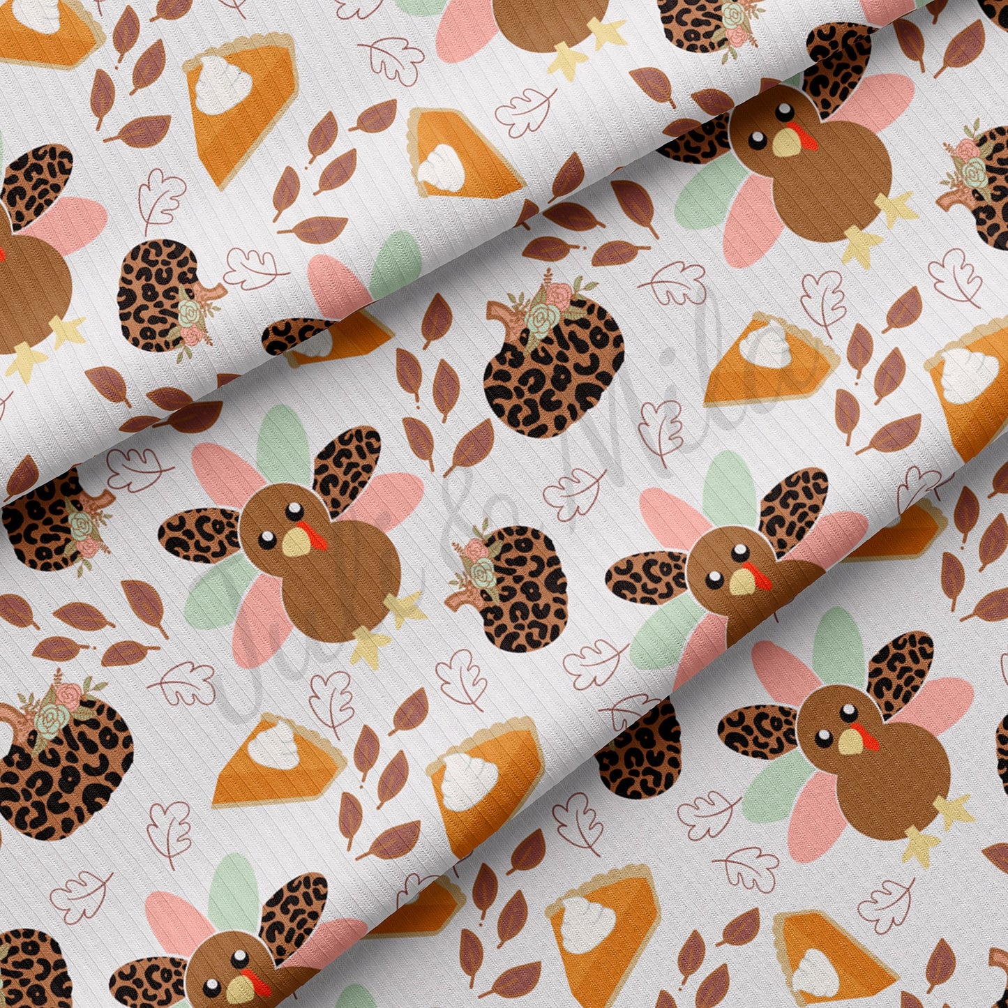 Rib Knit Fabric RBKleopardthanksgiving