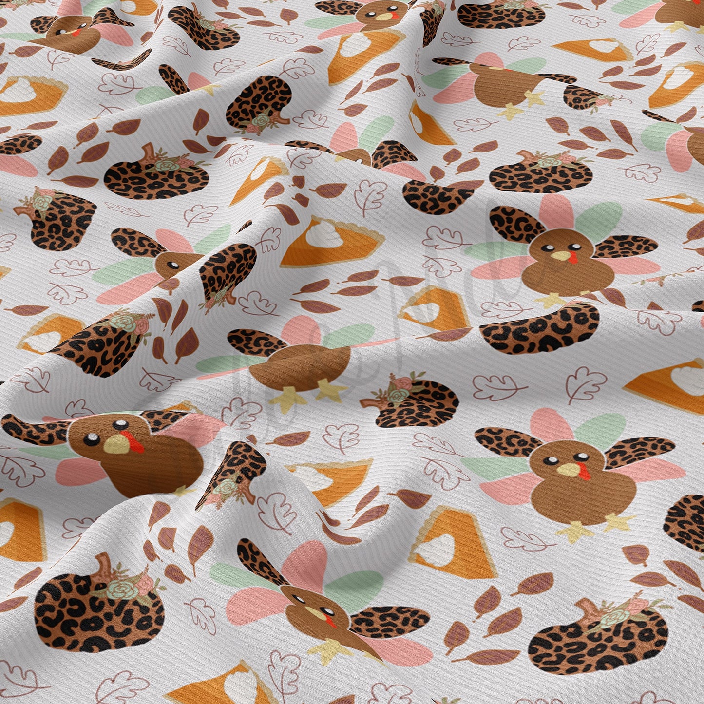 Rib Knit Fabric RBKleopardthanksgiving